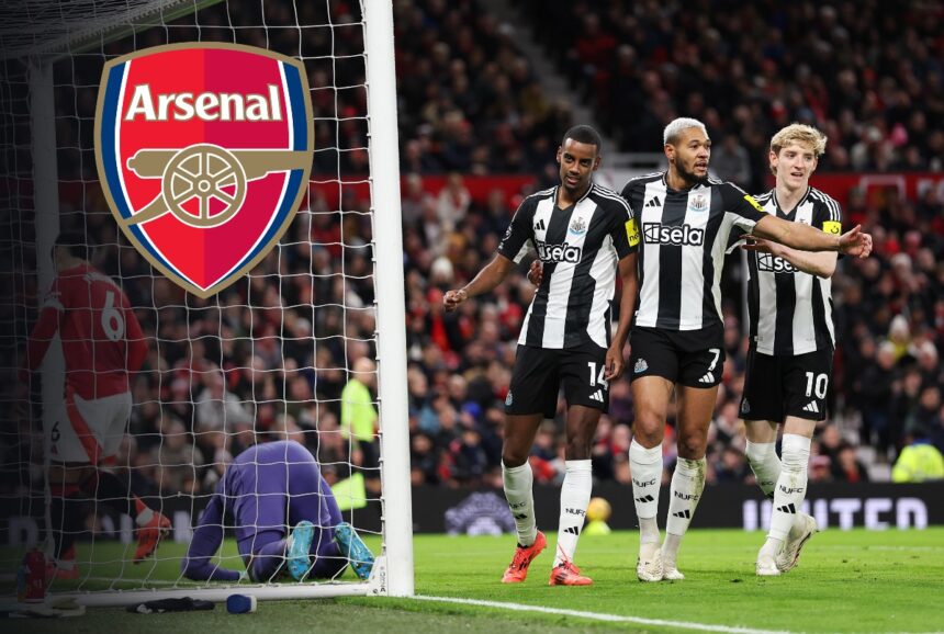 Alexander Isak celebrates scoring against Manchester United