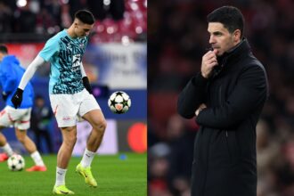 Benjamin Sesko and Mikel Arteta