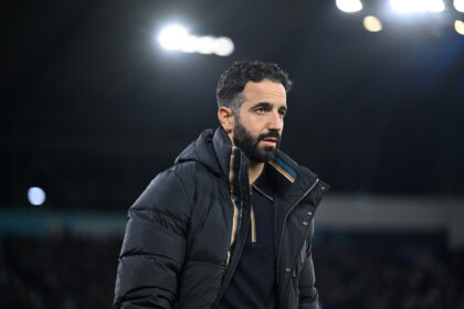 Man United manager Ruben Amorim during Man City match