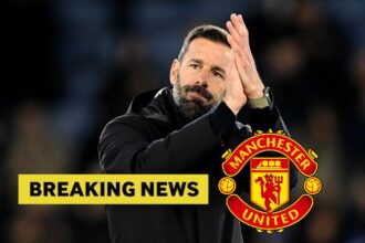 Ruud van Nistelrooy applauds the Leicester City fans