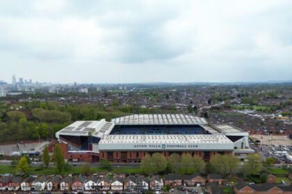 An aerial view of Villa Park