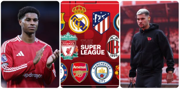 A collage of Marcus Rashford and Bruno Guimaraes