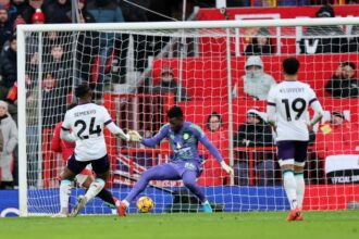 Antoine Semenyo of AFC Bournemouth scores his team