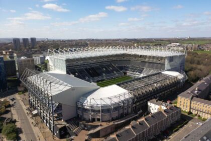 An Aerial view of St. James Park, Newcastle