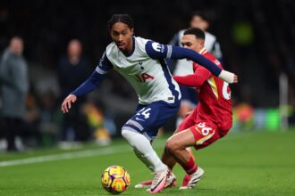 Tottenham player Djed Spence has been criticised for his performance against Liverpool