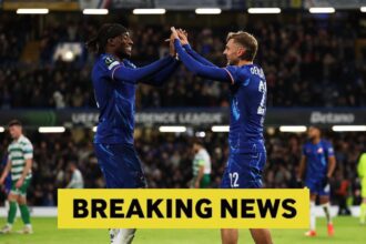 Chelsea stars Noni Madueke and Kiernan Dewsbury-Hall celebrate