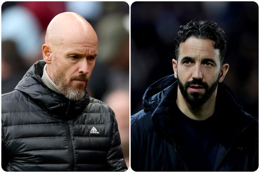 Ruben Amorim and Erik ten Hag at Man United