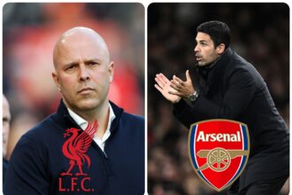 Liverpool manager Arne Slot and Arsenal manager Mikel Arteta