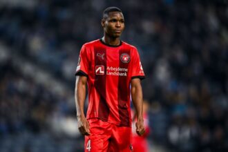 Ousmane Diao of Midtjylland reacts