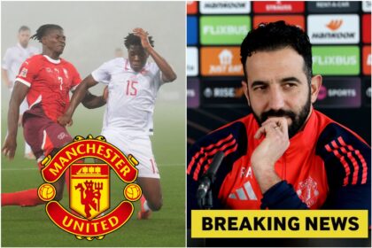 Patrick Dorgu and Ruben Amorim plus breaking news banner