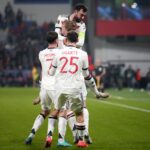 Rasmus Hojlund and Bruno Fernandes celebrate for Manchester United