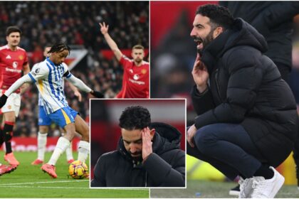 Ruben Amorim reacts during Man United
