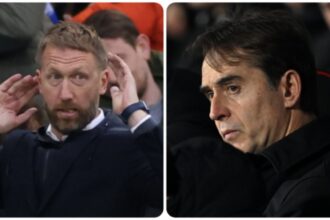 A composite image of Graham Potter and Julen Lopetegui.