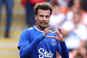 BLACKPOOL, ENGLAND - JULY 24: Dele Alli of Everton celebrates after scoring their side
