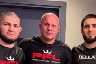 Watch Khabib Nurmagomedov, Fedor Emelianenko in meeting of legends at PFL Dubai