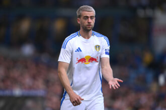 Patrick Bamford gestures on the pitch