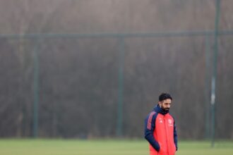Ruben Amorim of Manchester United, during training