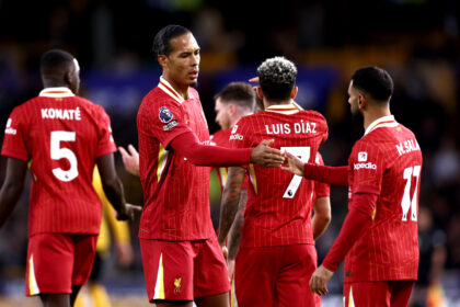 Liverpool defender Ibrahima Konate with other teammates
