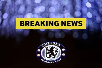 Chelsea FC logo and breaking news banner