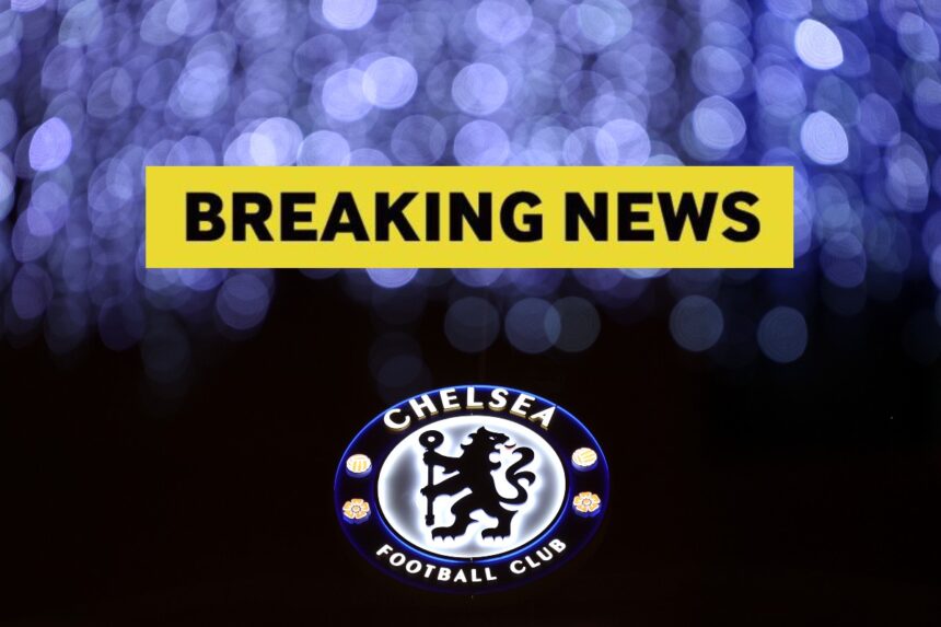 Chelsea FC logo and breaking news banner