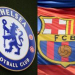 Chelsea and Barcelona club badges