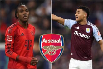 Mathys Tel and Ollie Watkins