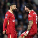 Dominik Szoboszlai of Liverpool celebrates scoring his team