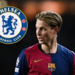 Frenkie De Jong of FC Barcelona looks on