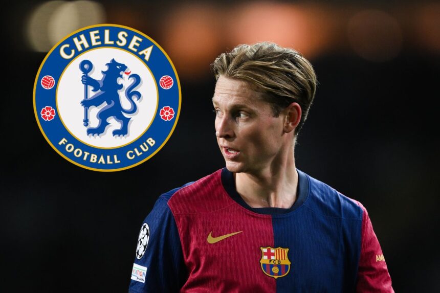 Frenkie De Jong of FC Barcelona looks on