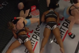 Watch WMMA Fighter Urinates While Being Submitted During Title Fight MMA Fighter Fighter Pees While Being Submitted