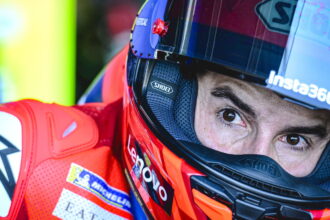 Watch onboard footage as Marc Marquez takes Ducati birthday present for a spin