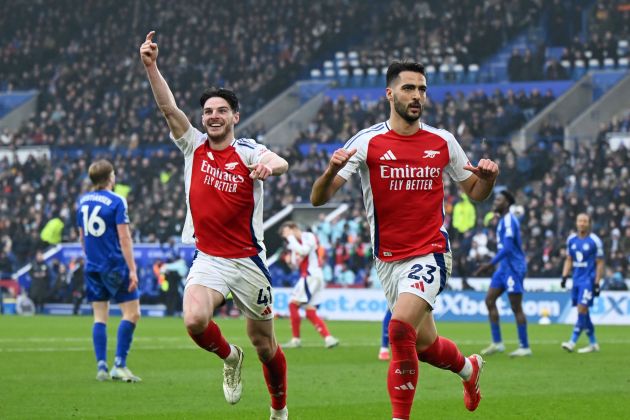 Mikel Merino of Arsenal celebrates scoring his team