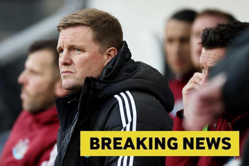 Eddie Howe watches on in Newcastle United