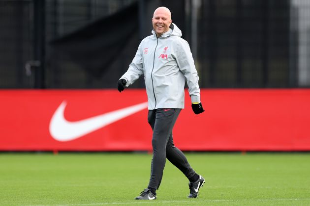 Arne Slot, Liverpool Manager walks out to a training session