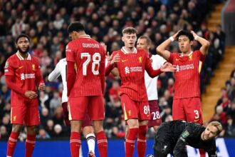Liverpool players in action