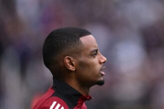 Alexander Isak of Newcastle looks on during the Premier League match against Nottingham Forest