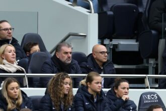 Ange Postecoglou and Daniel Levy, manager and chairman of Tottenham Hotspur