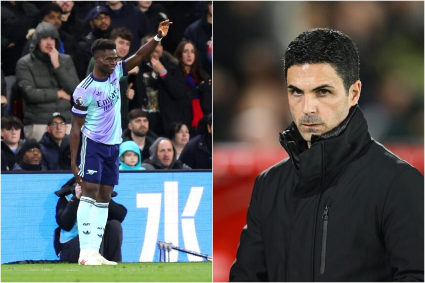 Bukayo Saka and Mikel Arteta