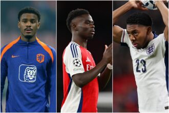 Jorrel Hato, Bukayo Saka and Myles Lewis-Skelly