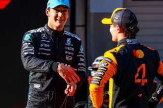 Russell ‘buzzing’ after splitting McLarens but staying realistic