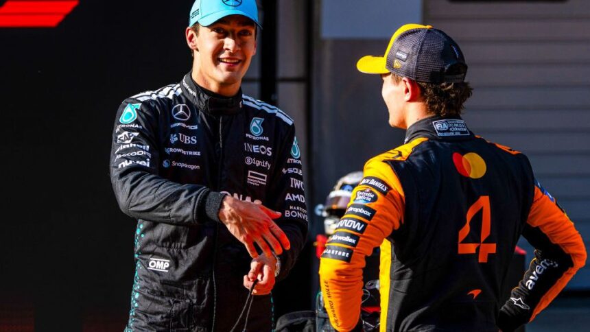 Russell ‘buzzing’ after splitting McLarens but staying realistic