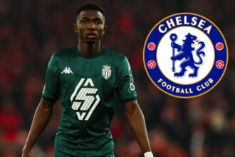 Lamine Camara of AS Monaco looks on