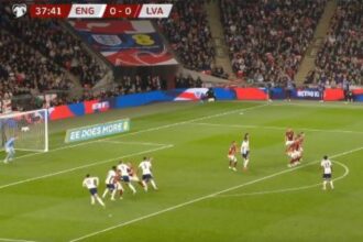 ‘What a footballer’ – Reece James nets beauty free-kick for England against Lativa