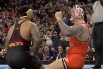 Watch Wyatt Hendrickson shock the world beating Olympic champ Gable Steveson in NCAA Wrestling Finals