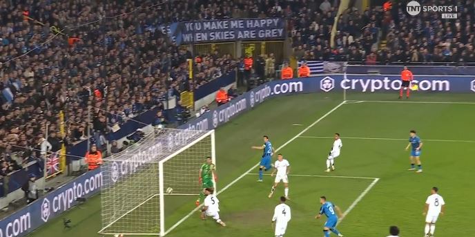 Tyrone Mings reacts to a shot heading goalwards