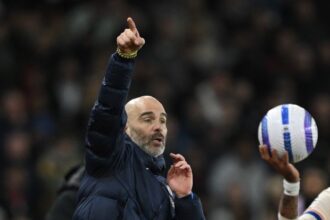 Enzo Maresca, Manager of Chelsea, gestures