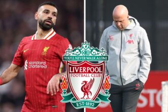 Liverpool star Mohamed Salah and Arne Slot