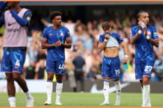 Renato Veiga with his Chelsea teammates