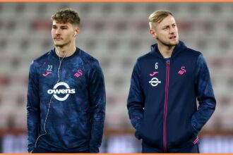 Carl Rushworth during his time on loan at Swansea City