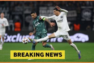 Hugo Ekitike in action for Eintracht Frankfurt vs Spurs